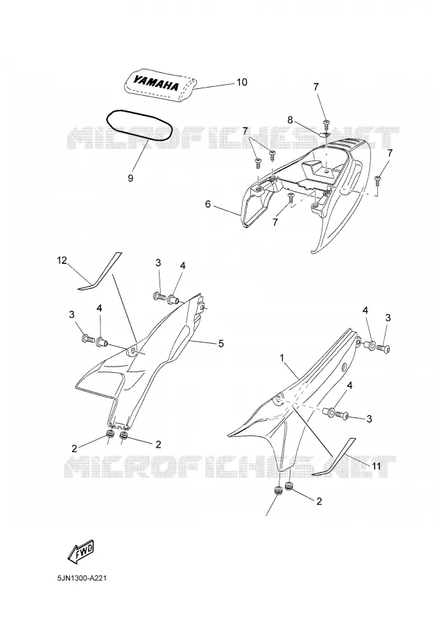 COUVERCLE LATERAL Yamaha MOTO 1100 2003 BULLDOG  BT1100
