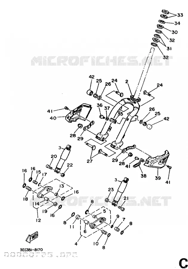 DIRECTION Yamaha SCOOTER 50 1990 BELUGA  CH50