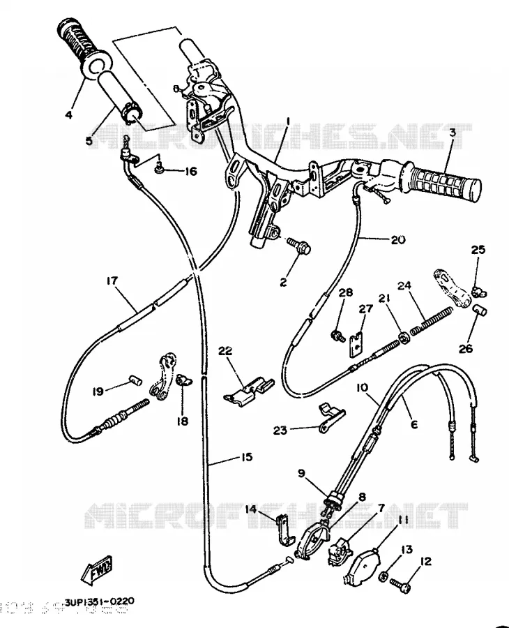 GUIDON ET CABLES Yamaha SCOOTER 80 1990 ACTIVE  CH80