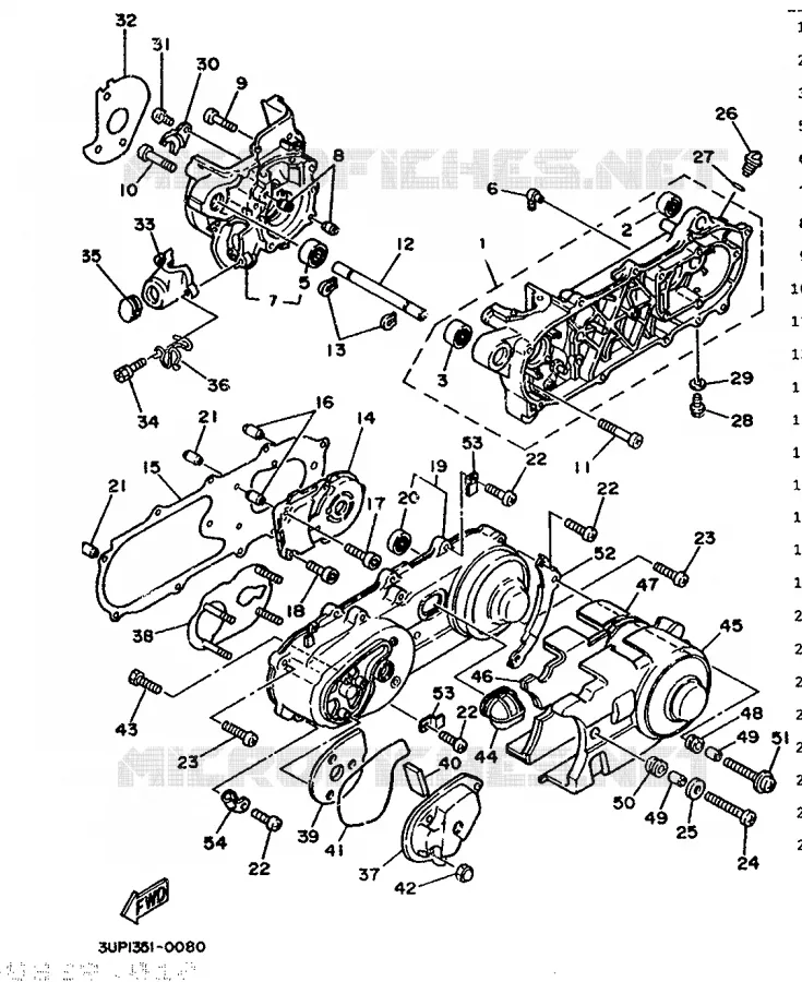 CARTER MOTEUR Yamaha SCOOTER 80 1990 ACTIVE  CH80