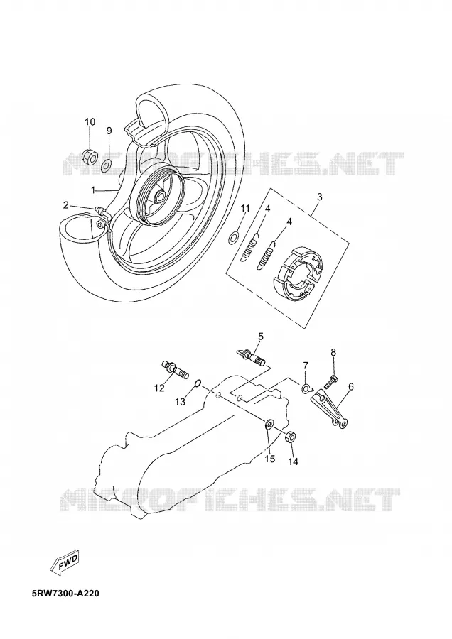 ROUE ARRIERE Yamaha SCOOTER 50 2003 JOG  CS50
