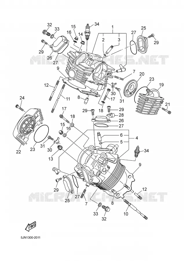 CULASSE Yamaha MOTO 1100 2002 BULLDOG  BT1100