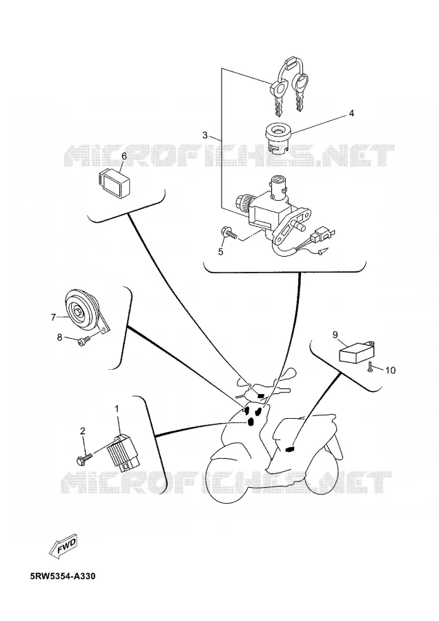 PARTIE ELECTRIQUE 1 Yamaha SCOOTER 50 2004 JOG  CS50M