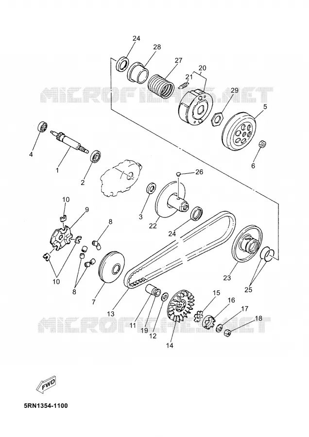 EMBRAYAGE DE DEMARREUR Yamaha SCOOTER 50 2005 JOG  CS50