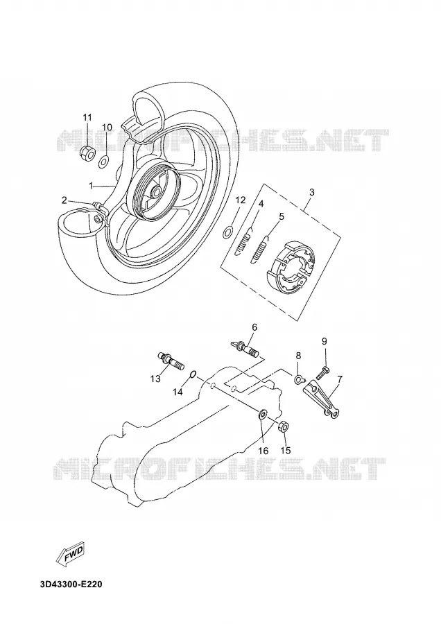 ROUE ARRIERE Yamaha SCOOTER 50 2007 JOG  CS50