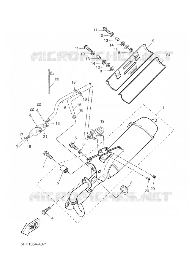 ECHAPPEMENT Yamaha SCOOTER 50 2004 SLIDER  EW50