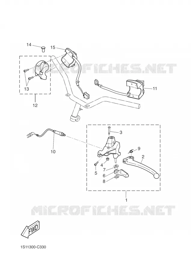 COMMODO / LEVIER Yamaha SCOOTER 50 2004 SLIDER  EW50