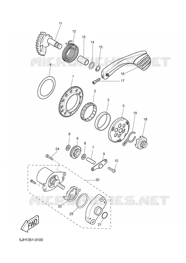 DEMARREUR Yamaha SCOOTER 50 2002 SLIDER  EW50 SLIDER