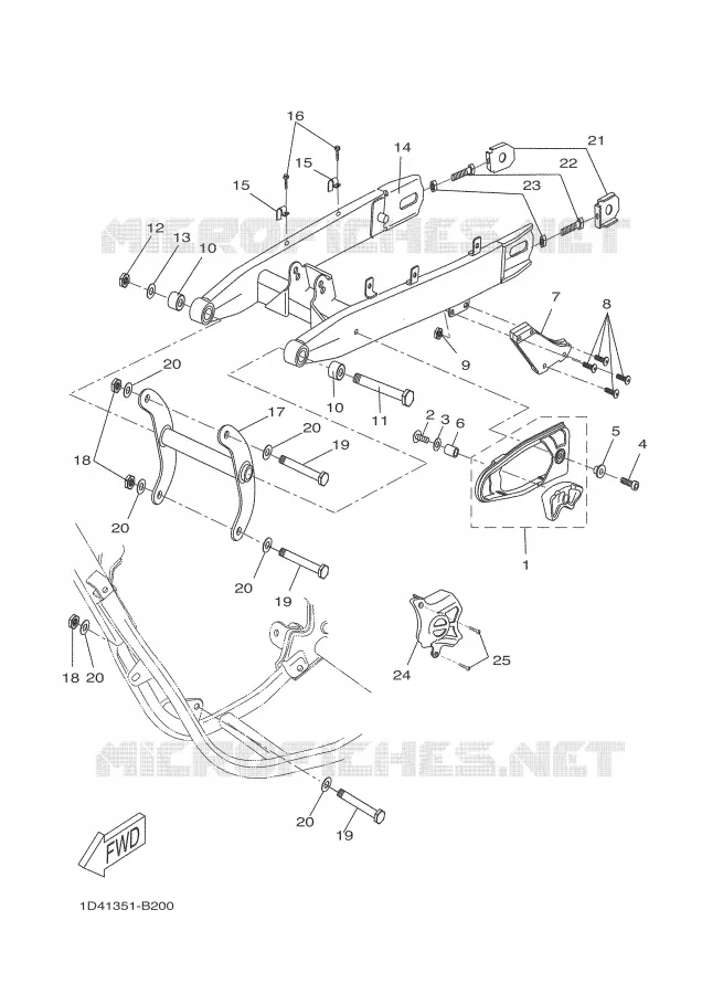 BRAS ARRIERE Yamaha MOTO 50 2007 DTR  DT50RSM