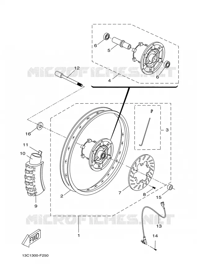 ROUE AVANT Yamaha MOTO 50 2008 DTR  DT50RSM