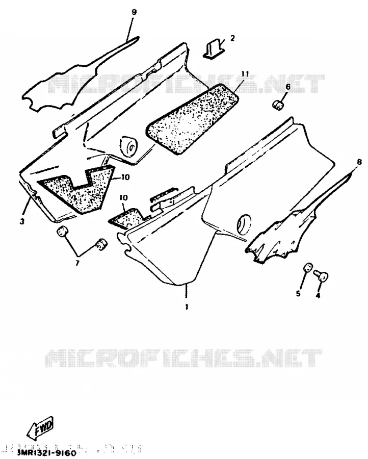 CACHE LATERAL - RESERVOIR D'HUILE Yamaha MOTO 50 1989 DTR  DT5OR