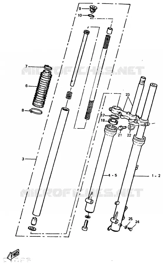 FOURCHE Yamaha MOTO 50 1989 DTR  DT5OR