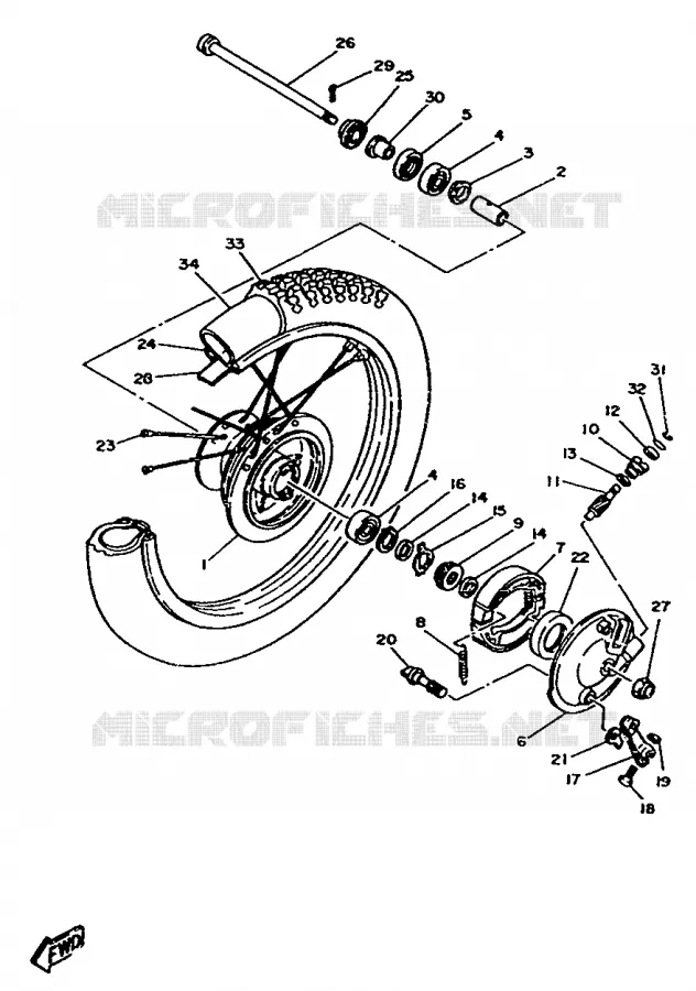 ROUE AVANT Yamaha MOTO 80 1987 DT  DT80