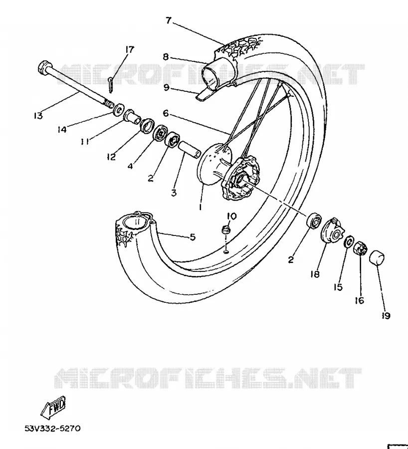 ROUE AVANT Yamaha MOTO 80 1990 DTLC  DT80LC