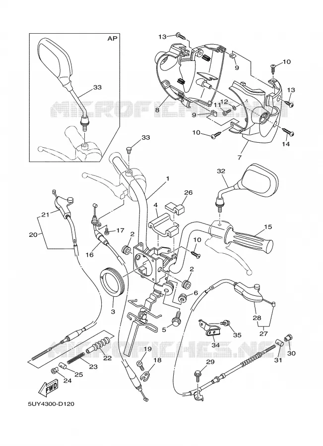 GUIDON ET CABLES Yamaha SCOOTER ELECTRIC 2005 PASSOL  EA06 PASSOL