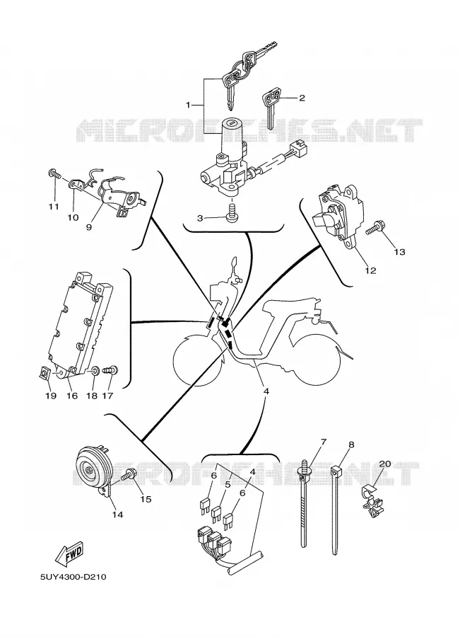 PARTIE ELECTRIQUE 2 Yamaha SCOOTER ELECTRIC 2005 PASSOL  EA06 PASSOL