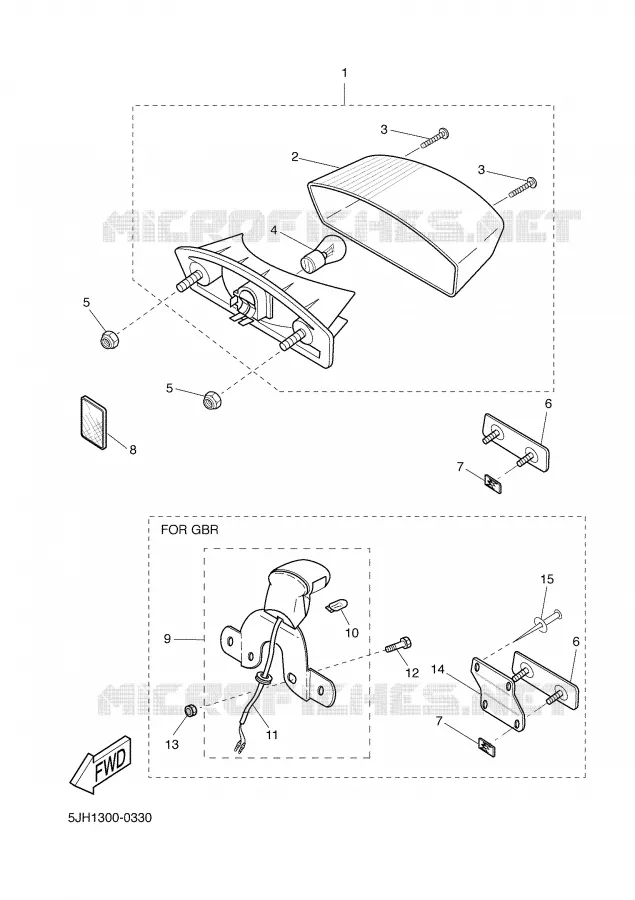 FEU ARRIERE Yamaha SCOOTER 50 2003 SLIDER  EW50