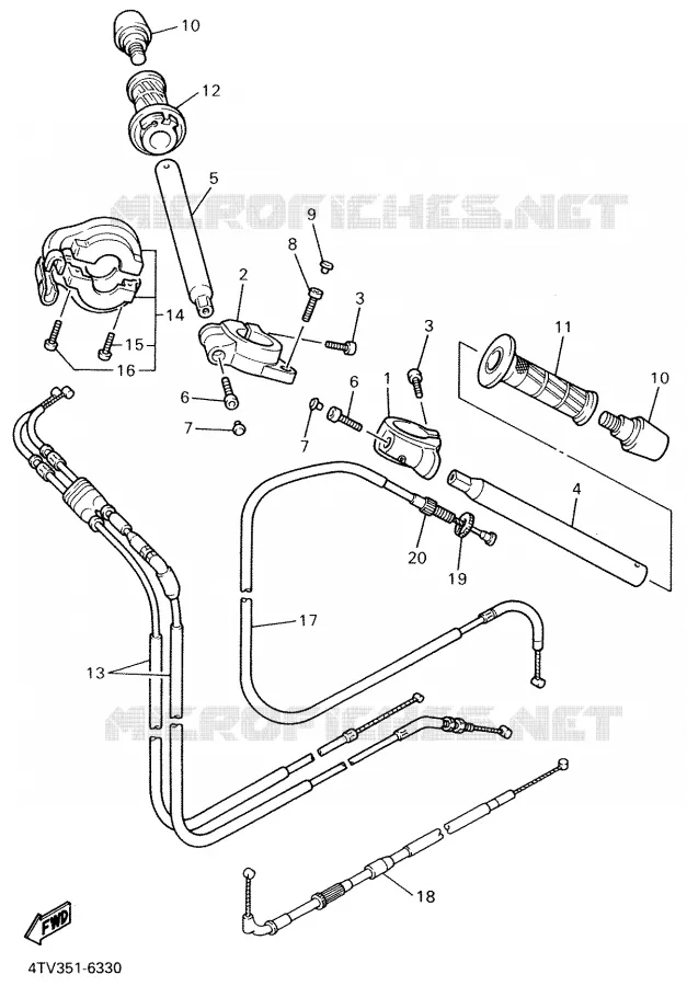 GUIDON ET CABLES Yamaha MOTO 600 2000 THUNDERCAT  YZF600R