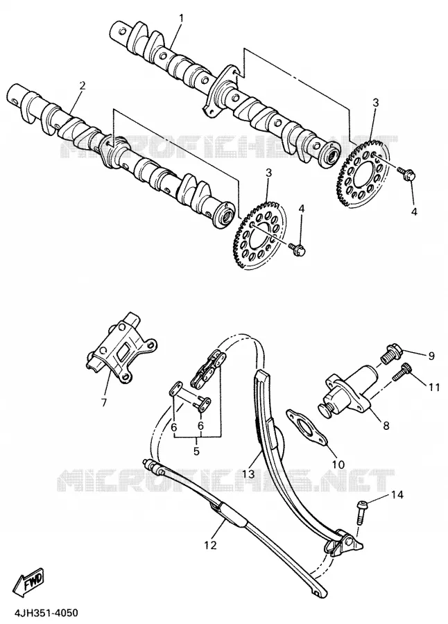 ARBRE A CAMES / CHAINE DE DISTRIBUTION Yamaha MOTO 600 2000 THUNDERCAT  YZF600R