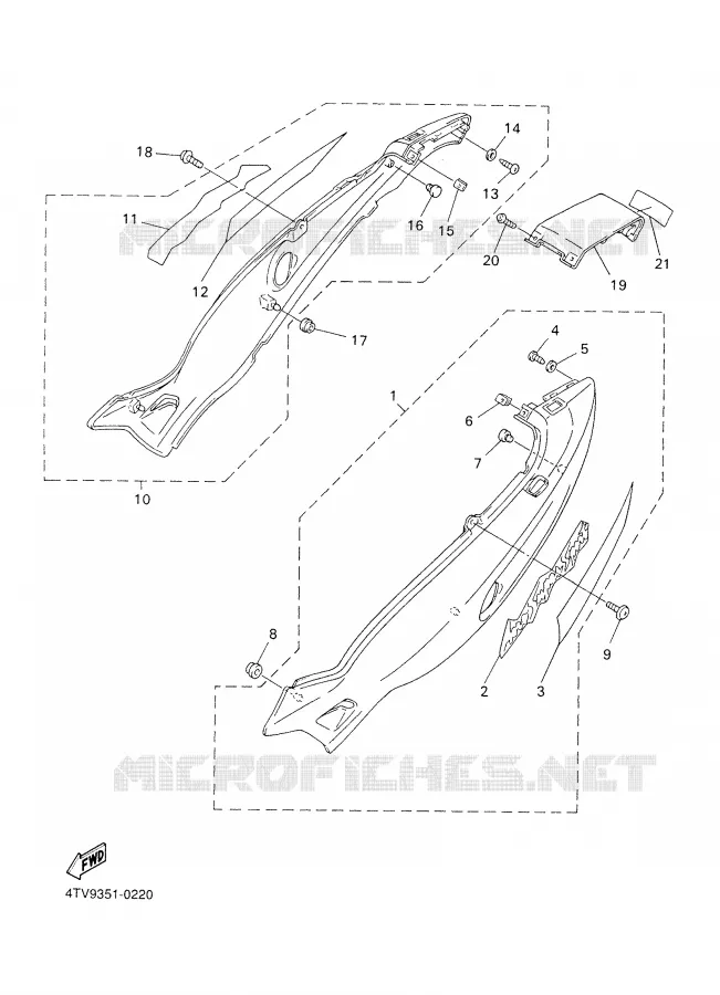 COUVERCLE LATERAL Yamaha MOTO 600 2001 THUNDERCAT  YZF600R