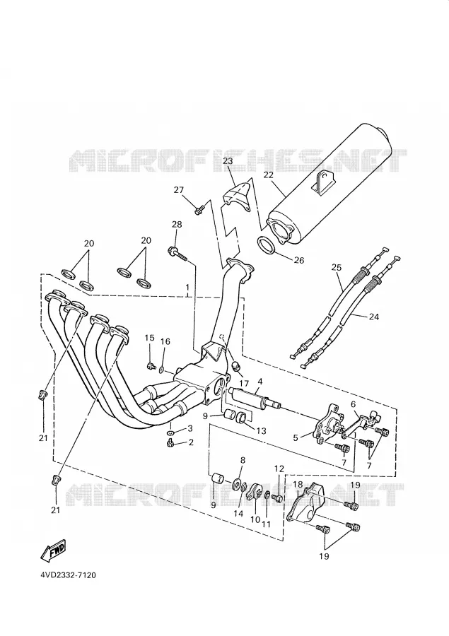 ECHAPPEMENT Yamaha MOTO 1000 2001 THUNDERACE  YZF1000R