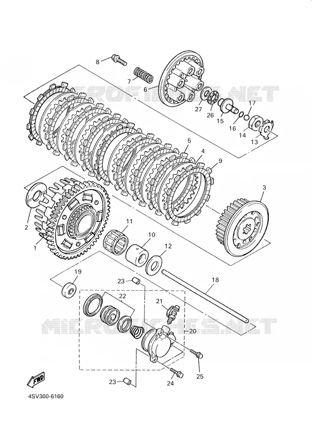 EMBRAYAGE DE DEMARREUR Yamaha MOTO 1000 2001 THUNDERACE  YZF1000R