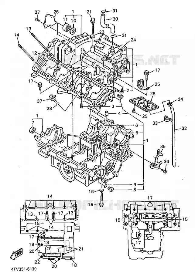 CARTER MOTEUR Yamaha MOTO 600 1996 THUNDERCAT  YZF600R