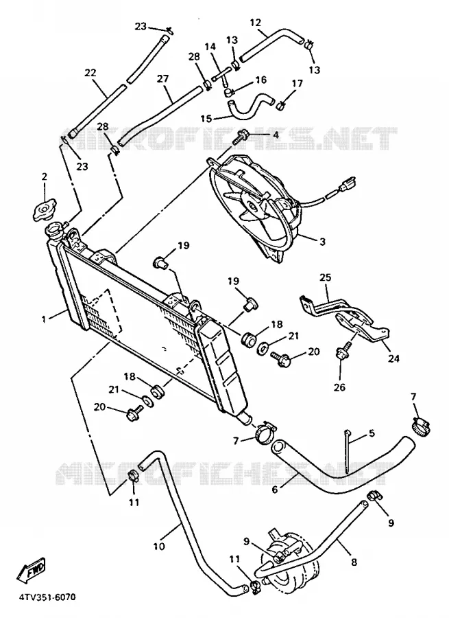 RADIATEUR / DURITES Yamaha MOTO 600 1996 THUNDERCAT  YZF600R