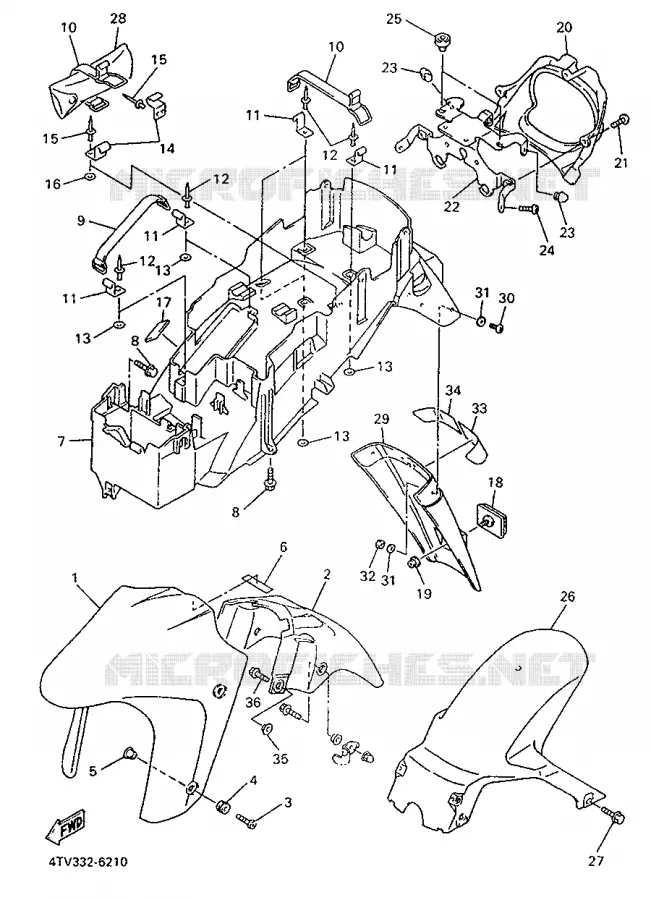 GARDE BOUE Yamaha MOTO 600 1996 THUNDERCAT  YZF600R