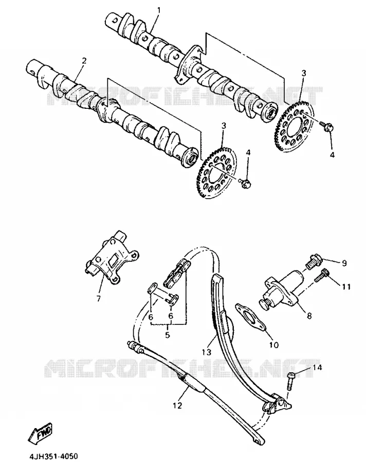 ARBRE A CAMES / CHAINE DE DISTRIBUTION Yamaha MOTO 600 1997 THUNDERCAT  YZF600R
