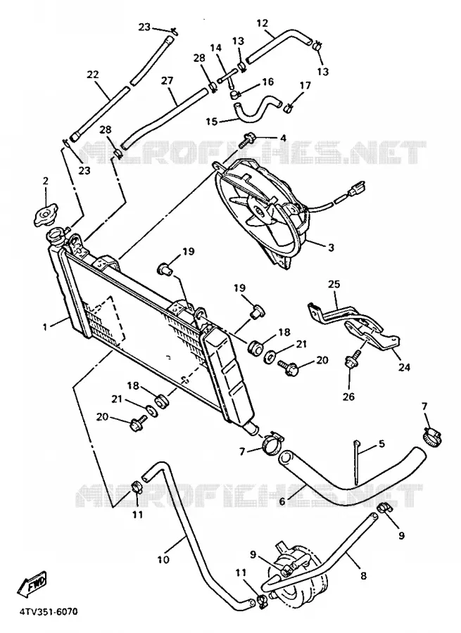 RADIATEUR / DURITES Yamaha MOTO 600 1997 THUNDERCAT  YZF600R
