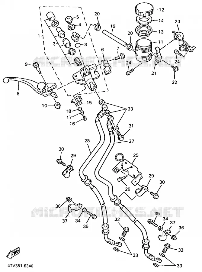 MAITRE CYLINDRE AVANT Yamaha MOTO 600 1997 THUNDERCAT  YZF600R