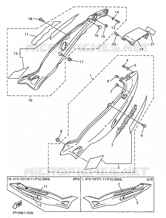 COUVERCLE LATERAL Yamaha MOTO 600 1997 THUNDERCAT  YZF600R