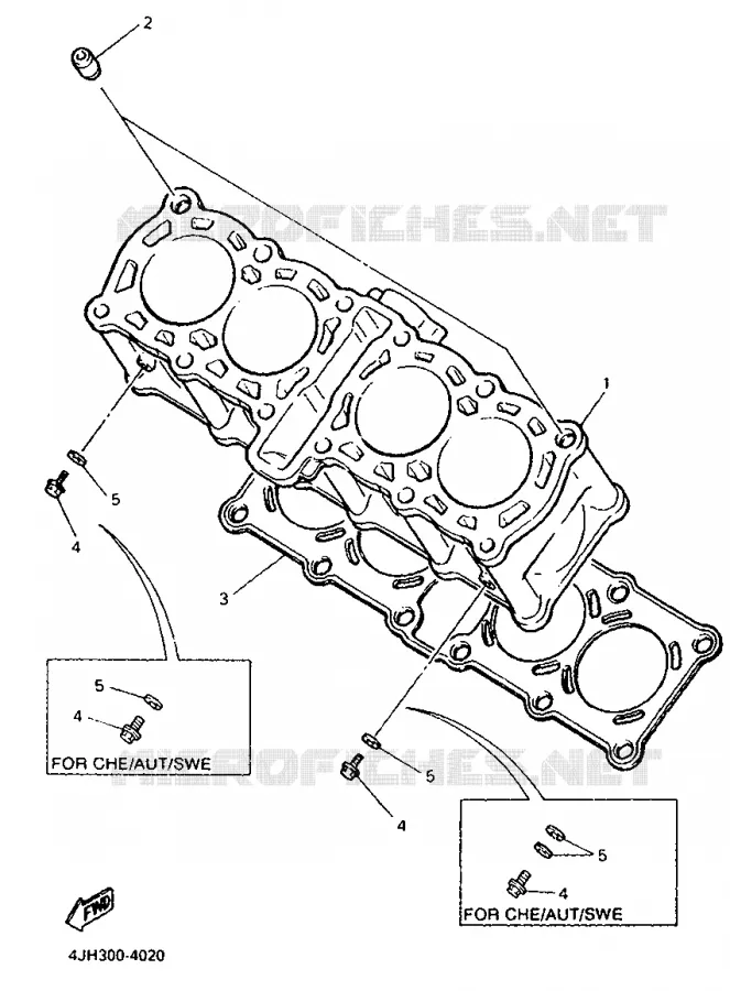 CYLINDRE Yamaha MOTO 600 1998 THUNDERCAT  YZF600R