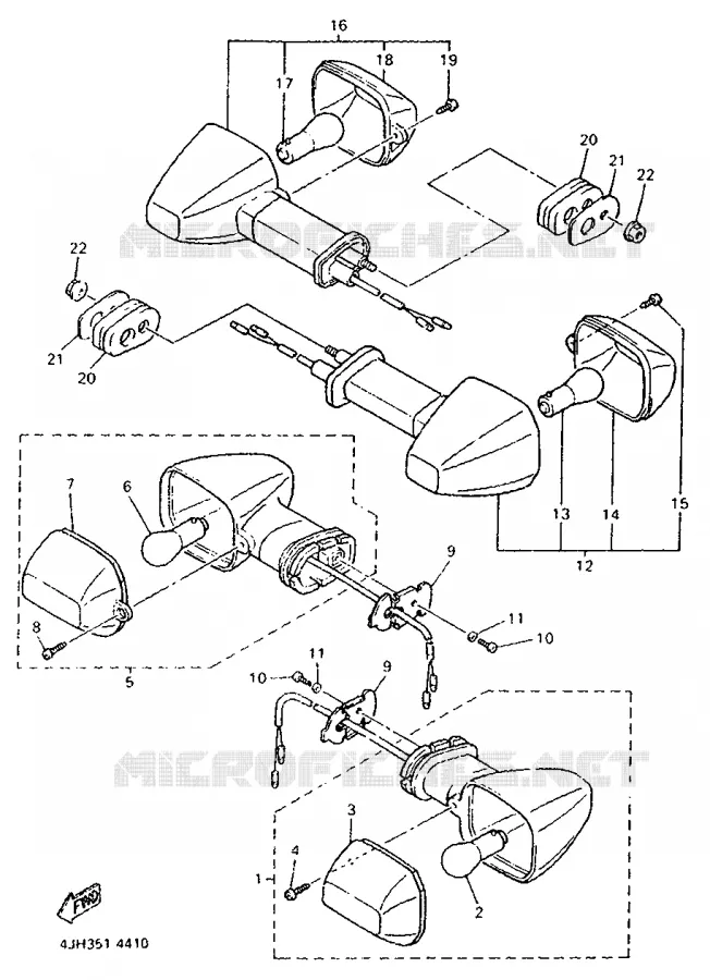 CLIGNOTANT Yamaha MOTO 600 1998 THUNDERCAT  YZF600R
