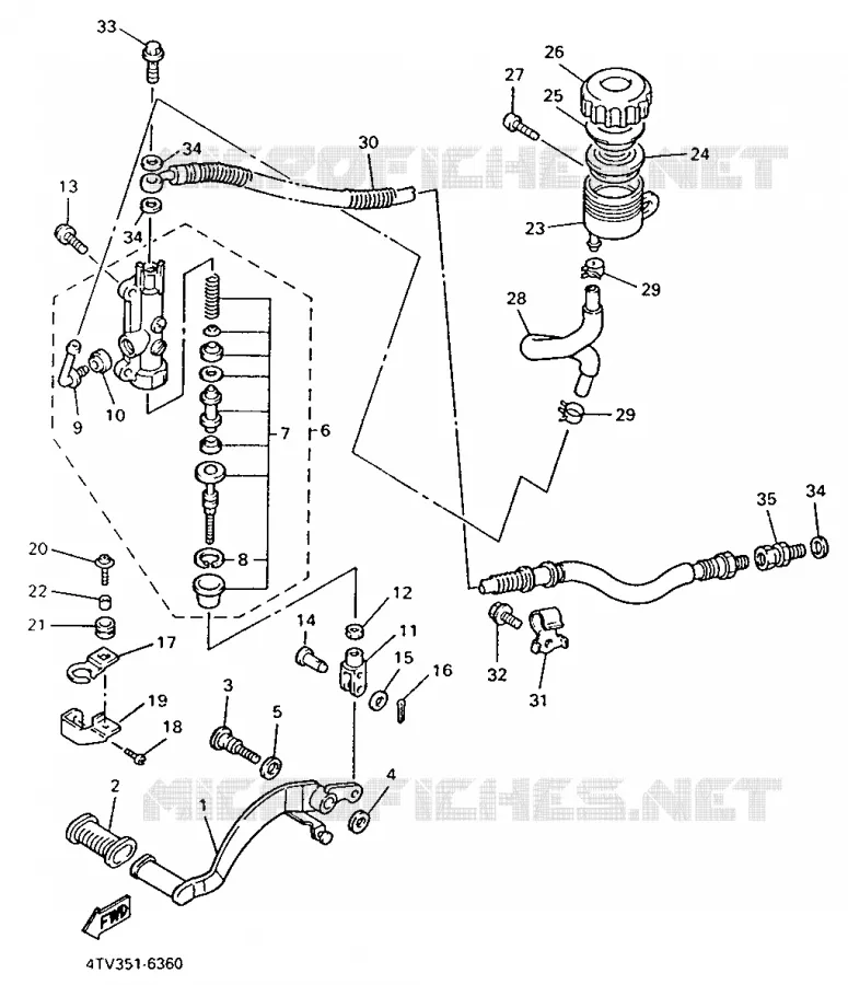 MAITRE CYLINDRE DE FREIN ARRIERE Yamaha MOTO 600 1998 THUNDERCAT  YZF600R