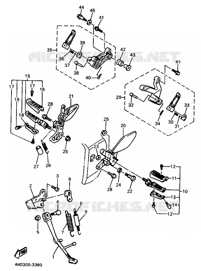 SUPPORT / REPOSE PIEDS Yamaha MOTO 750 1993 YZF  YZF750R
