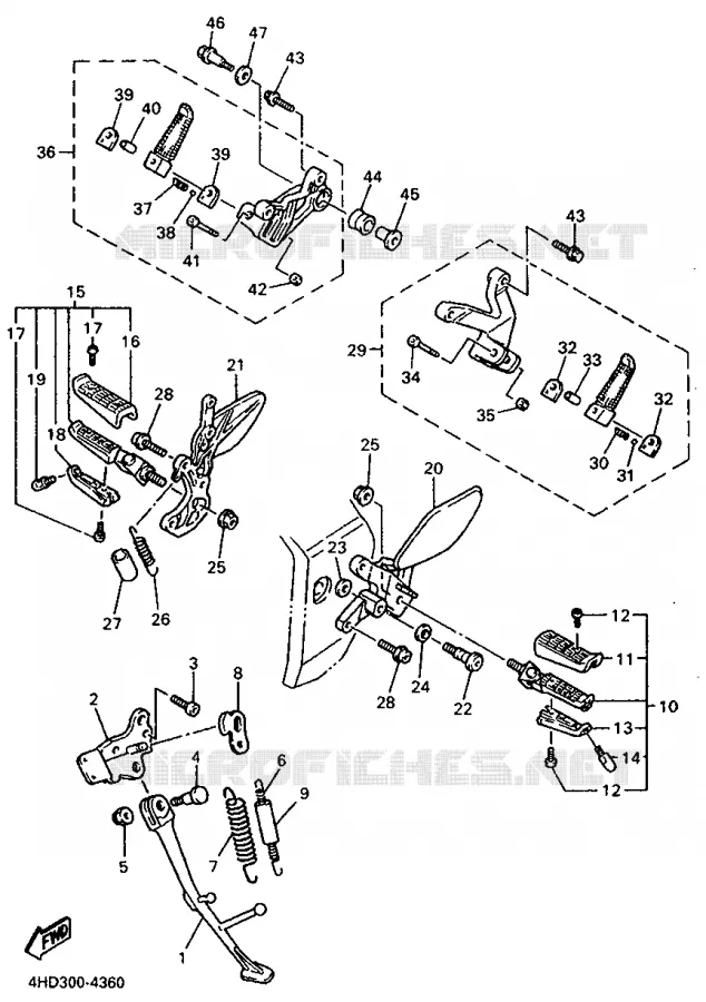SUPPORT / REPOSE PIEDS Yamaha MOTO 750 1994 YZF  YZF750R