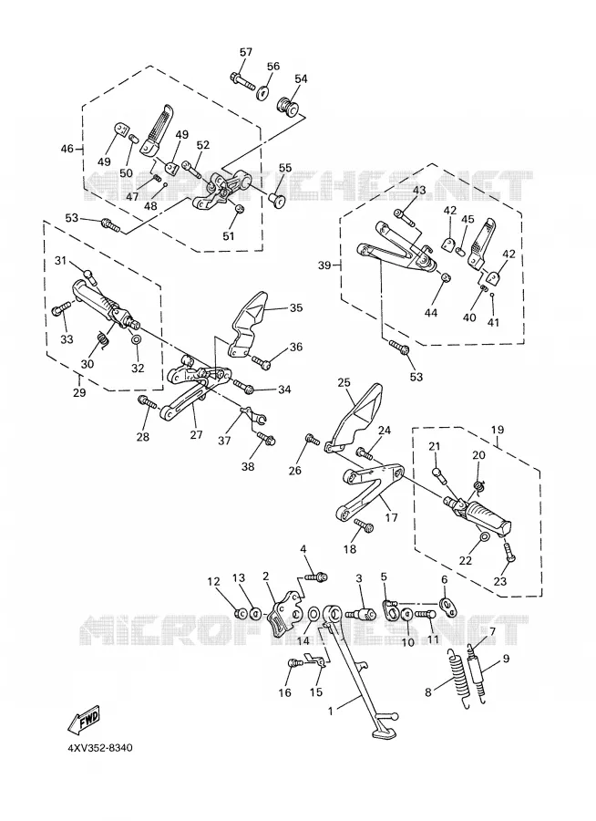 SUPPORT / REPOSE PIEDS Yamaha MOTO 1000 1998 R1  YZF-R1