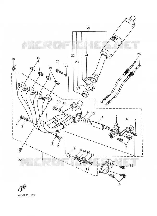 ECHAPPEMENT Yamaha MOTO 1000 1998 R1  YZF-R1