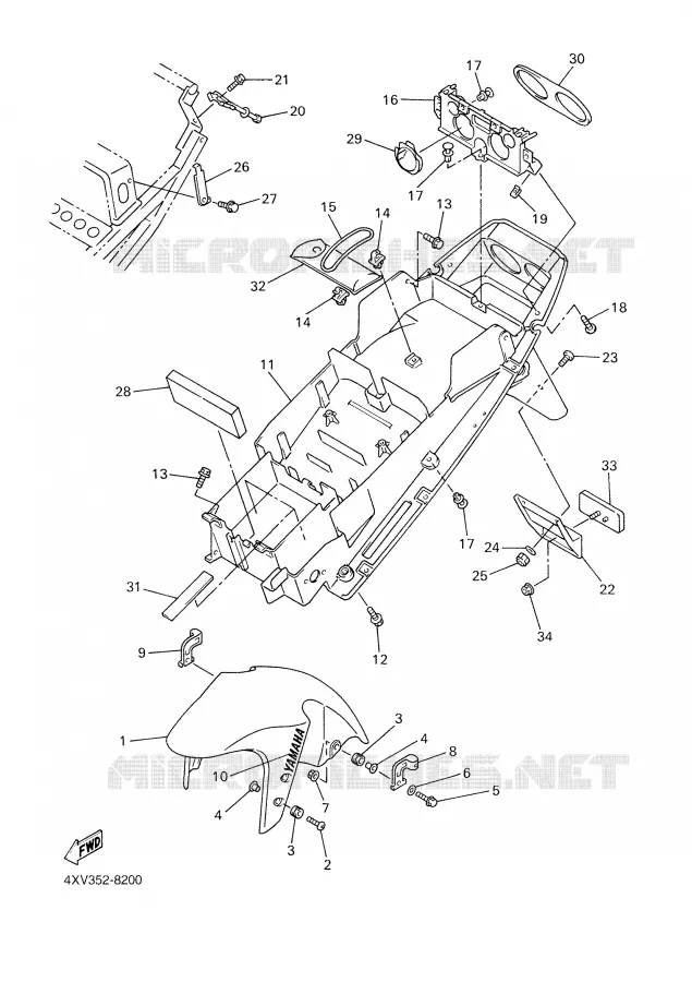 GARDE BOUE Yamaha MOTO 1000 1998 R1  YZF-R1