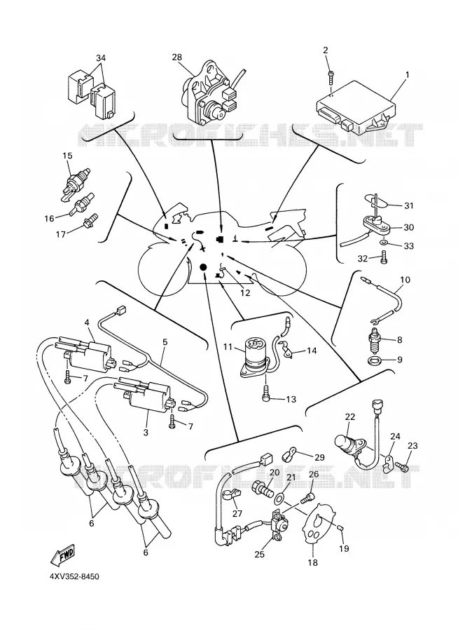 PARTIE ELECTRIQUE 1 Yamaha MOTO 1000 1998 R1  YZF-R1