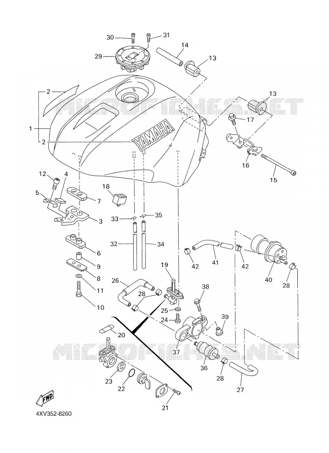 RESERVOIR A ESSENCE Yamaha MOTO 1000 1998 R1  YZF-R1