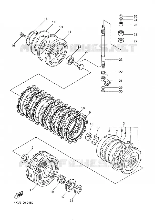 EMBRAYAGE DE DEMARREUR Yamaha MOTO 1000 1999 R1  YZF-R1