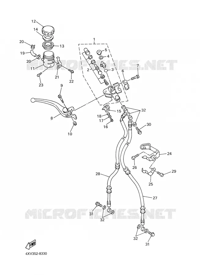 MAITRE CYLINDRE AVANT Yamaha MOTO 1000 1999 R1  YZF-R1