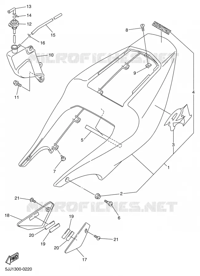 COUVERCLE LATERAL Yamaha MOTO 1000 2000 R1  YZF-R1