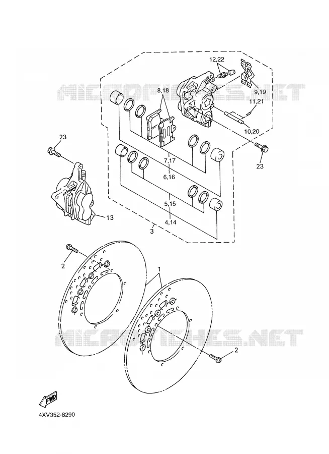 ETRIER DE FREIN AVANT Yamaha MOTO 1000 2000 R1  YZF-R1