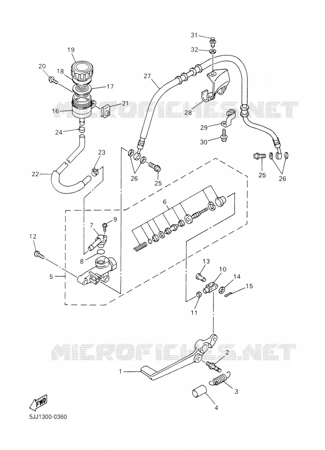 MAITRE CYLINDRE DE FREIN ARRIERE Yamaha MOTO 1000 2000 R1  YZF-R1