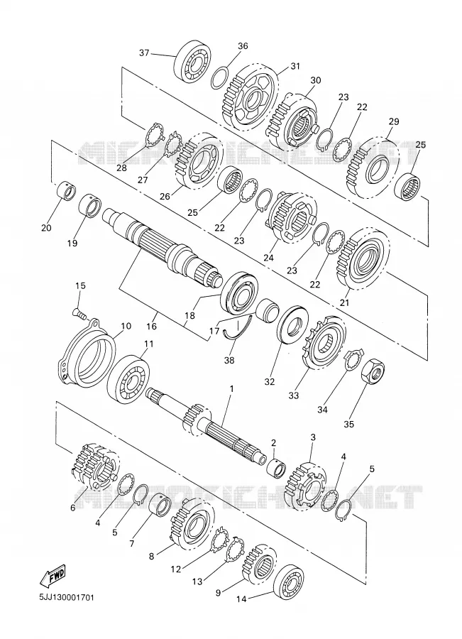 TRANSMISSION Yamaha MOTO 1000 2000 R1  YZF-R1