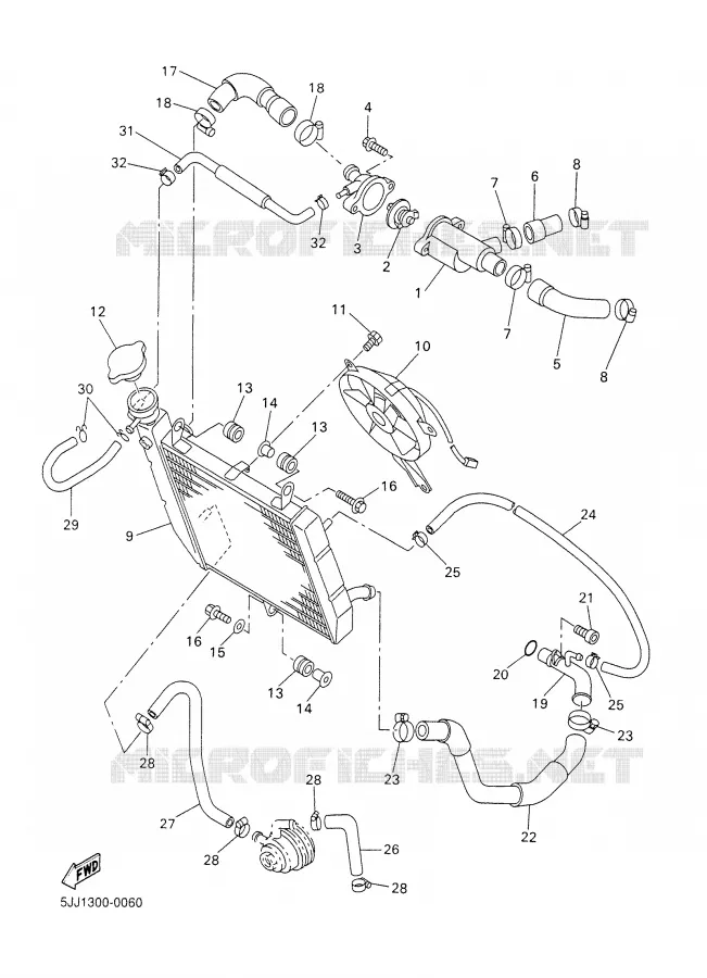 RADIATEUR / DURITES Yamaha MOTO 1000 2001 R1  YZF-R1